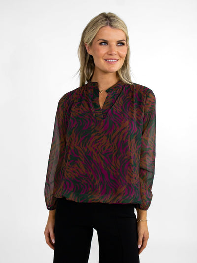 Kate & Pippa Bella Band Top In Purple / Magenta Print-Nicola Ross