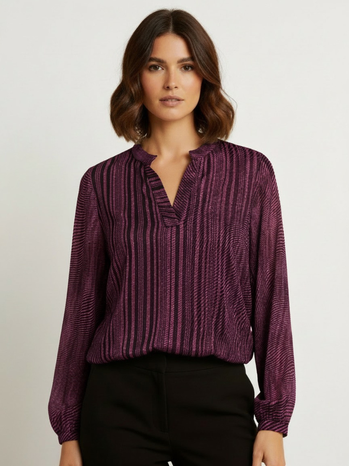 Kate & Pippa Bella Band Top In Magenta Lurex Print-Nicola Ross