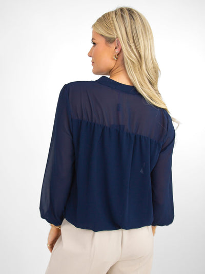 Kate & Pippa Bella Band Top In Navy-Nicola Ross