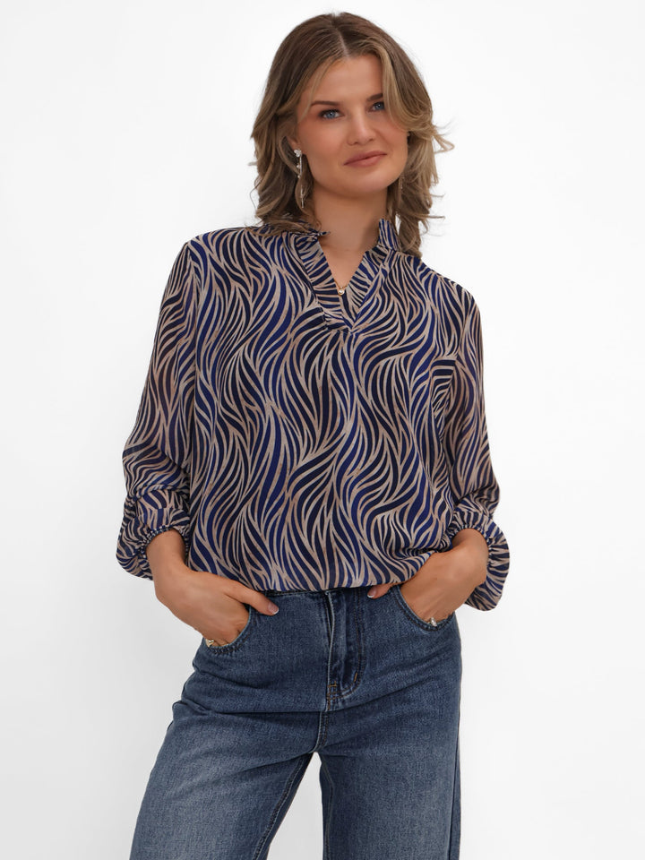 Kate & Pippa Bella Band Top In Navy-Nicola Ross