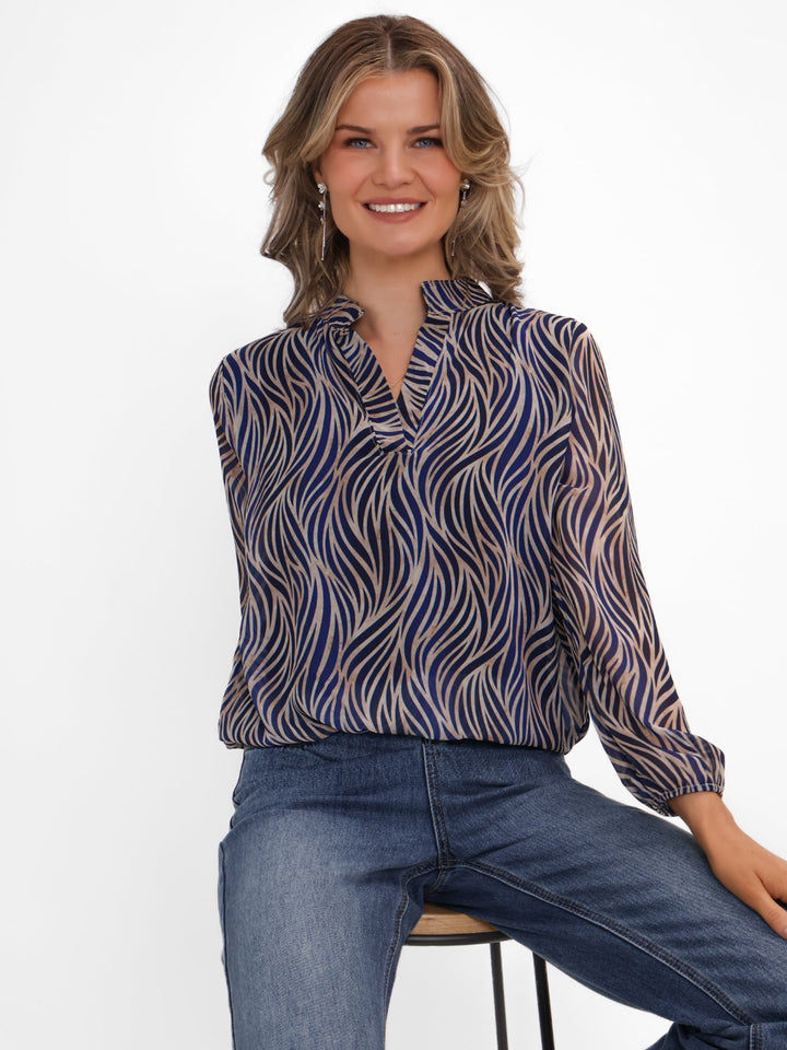 Kate & Pippa Bella Band Top In Navy-Nicola Ross