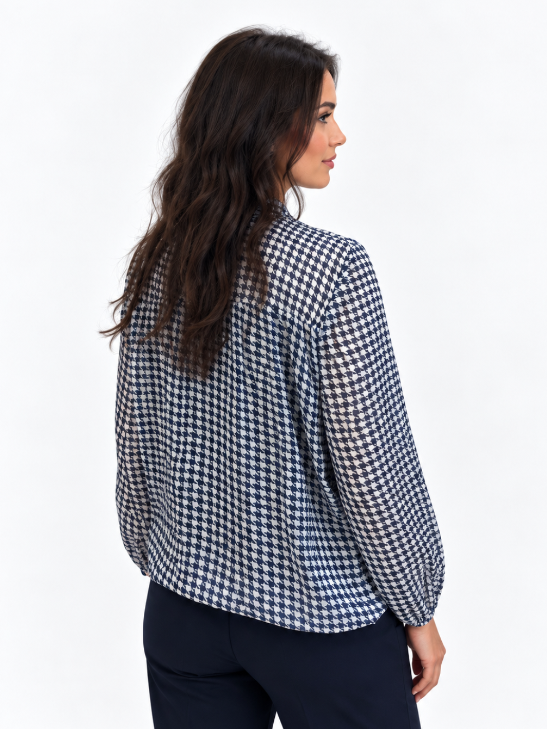 Kate & Pippa Bella Band Top In Navy Lurex Print-Nicola Ross