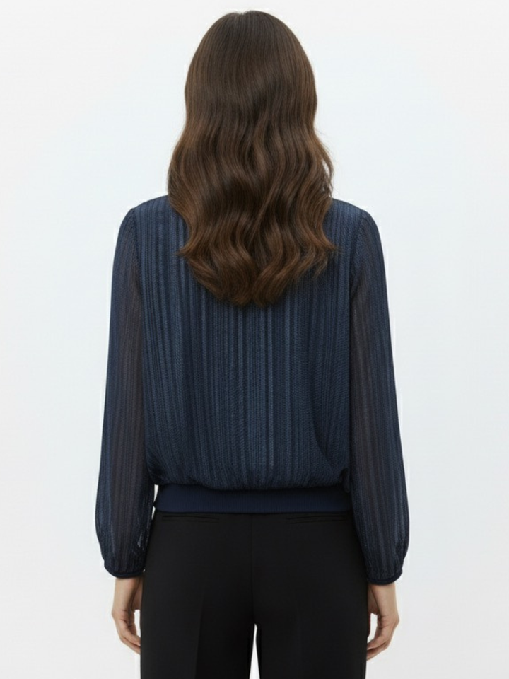 Kate & Pippa Bella Band Top In Navy Lurex Print-Nicola Ross