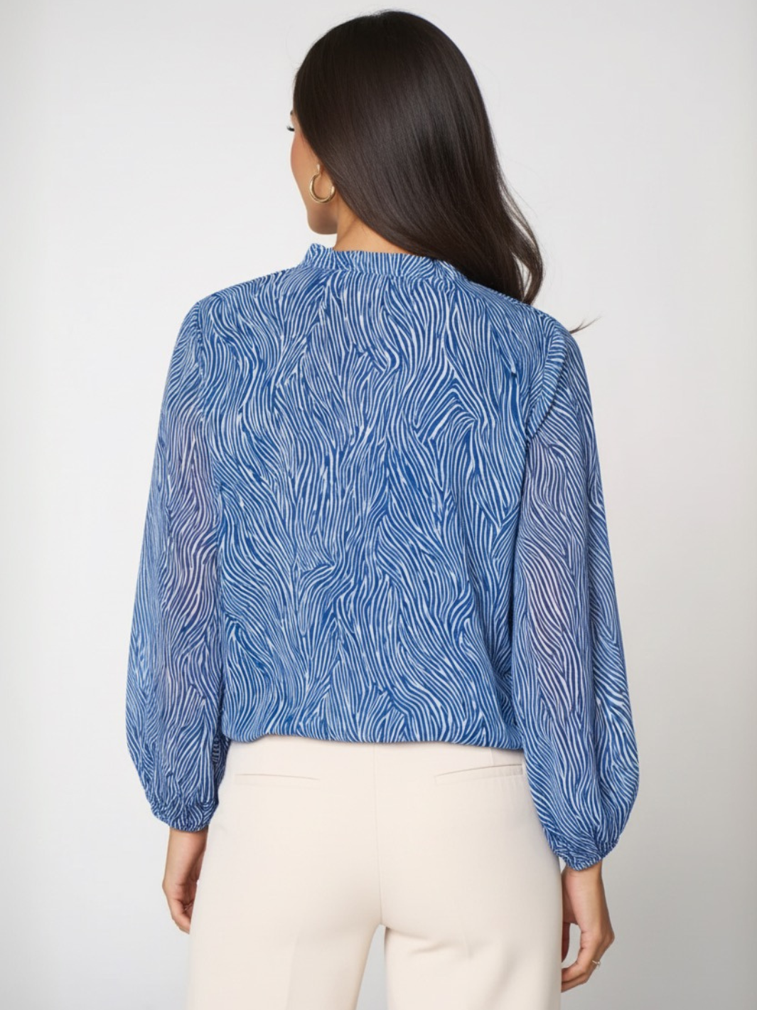 Kate & Pippa Bella Band Top In Navy Print-Nicola Ross