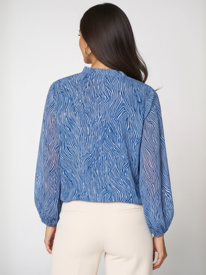 Kate & Pippa Bella Band Top In Navy Print-Nicola Ross