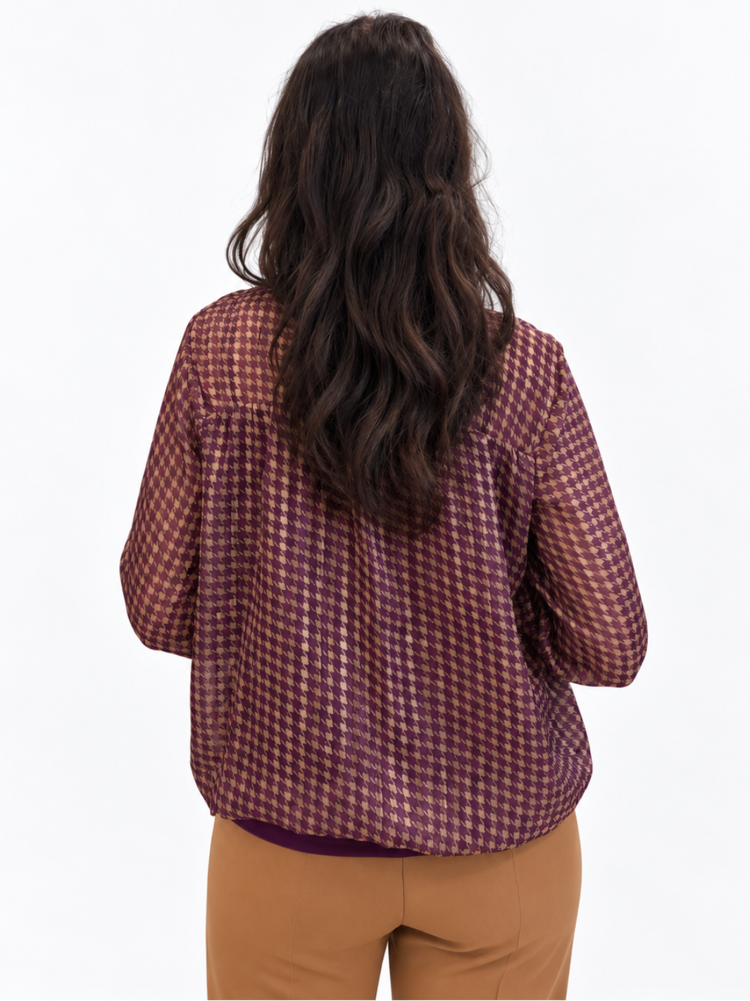 Kate & Pippa Bella Band Top In Purple Lurex Print-Nicola Ross