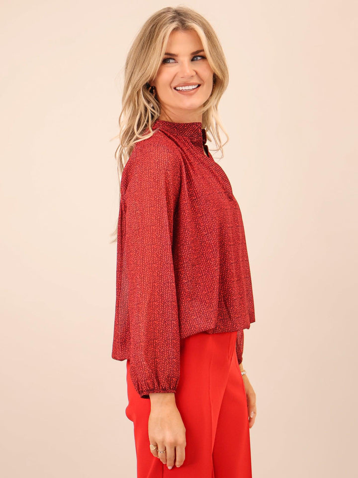 Kate & Pippa Bella Band Top In Red-Nicola Ross