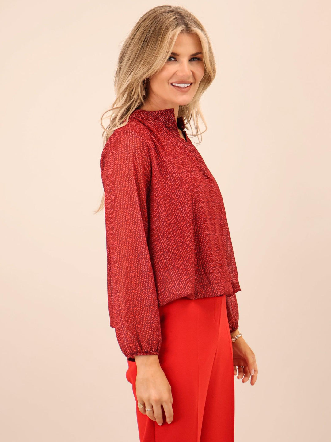 Kate & Pippa Bella Band Top In Red-Nicola Ross