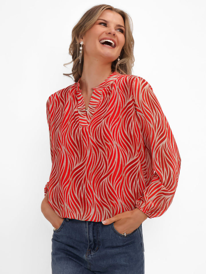 Kate & Pippa Bella Band Top In Red-Nicola Ross
