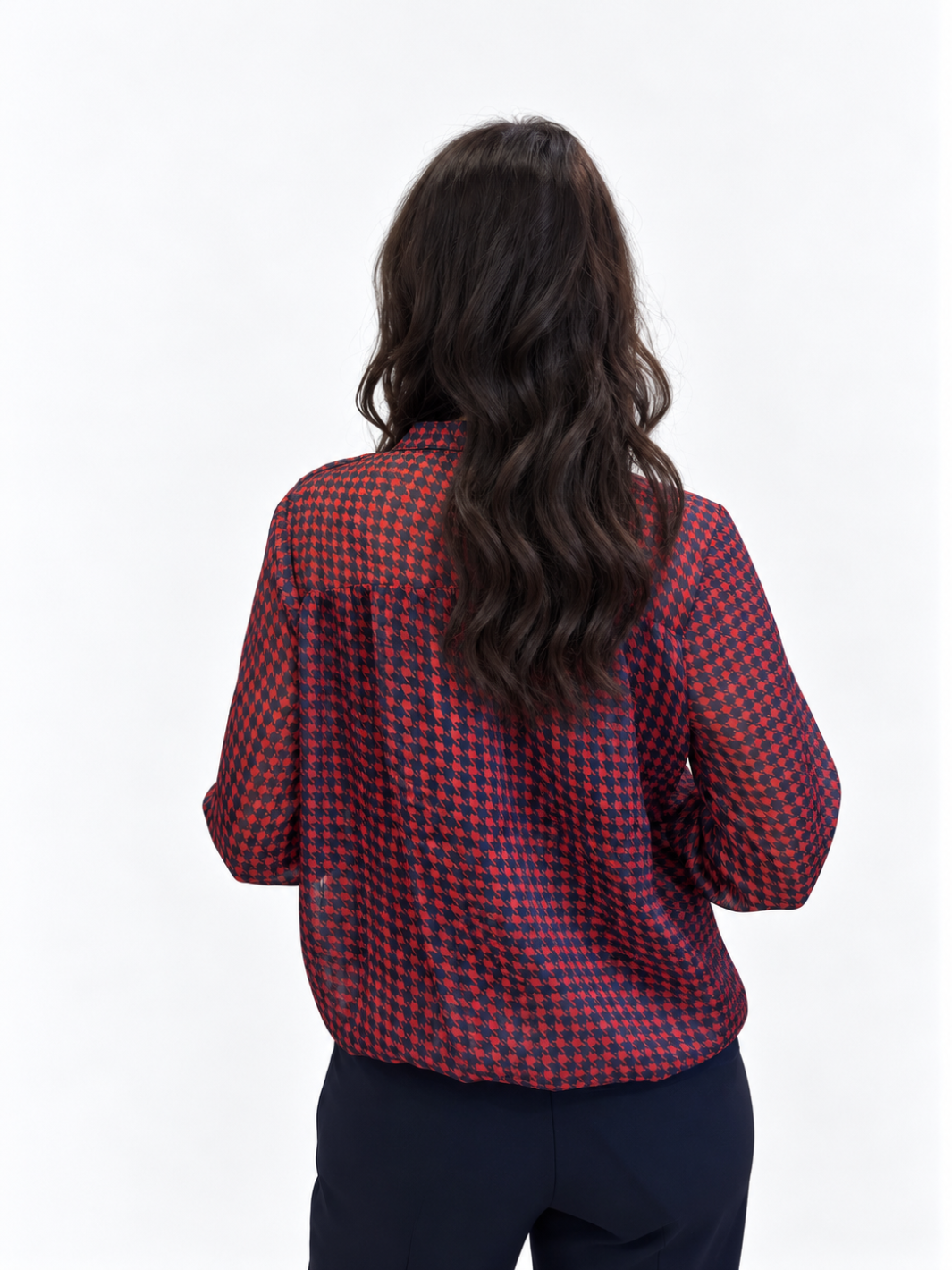 Kate & Pippa Bella Band Top In Red Lurex Print-Nicola Ross