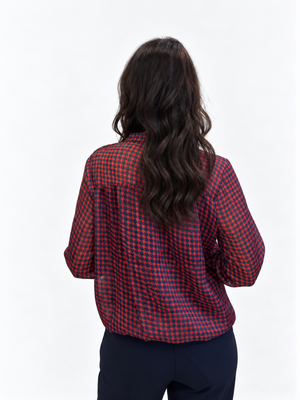 Kate & Pippa Bella Band Top In Red Lurex Print-Nicola Ross