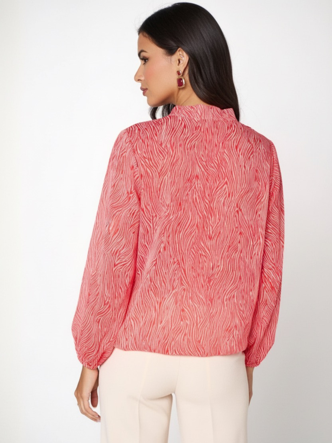 Kate & Pippa Bella Band Top In Red Print-Nicola Ross
