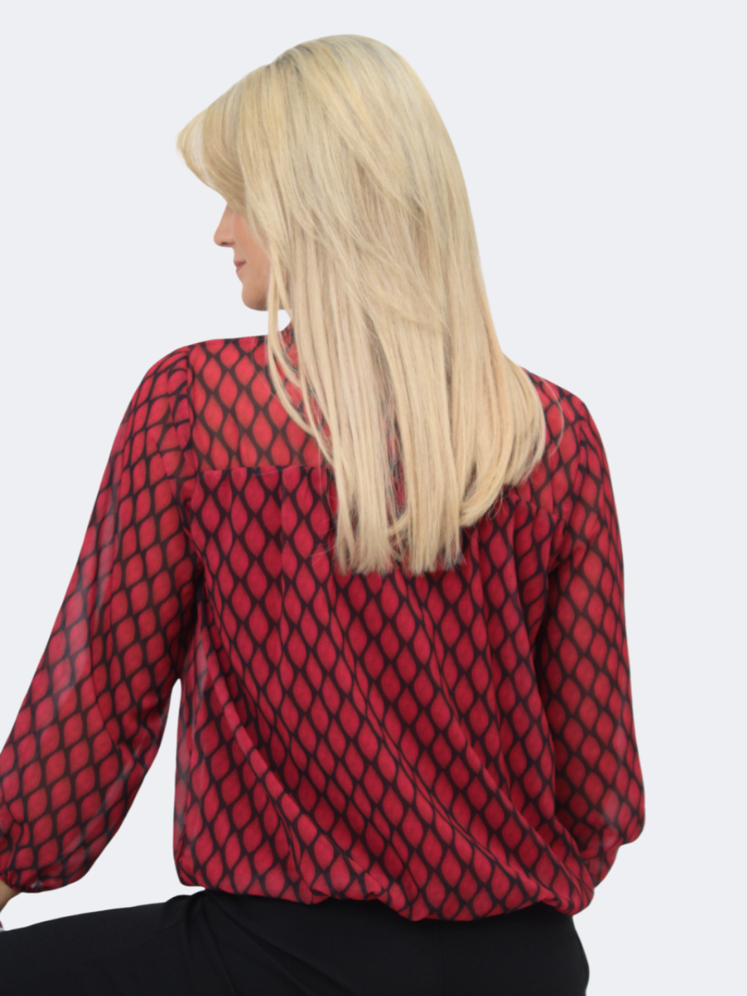 Kate & Pippa Bella Band Top In Red Print-Nicola Ross