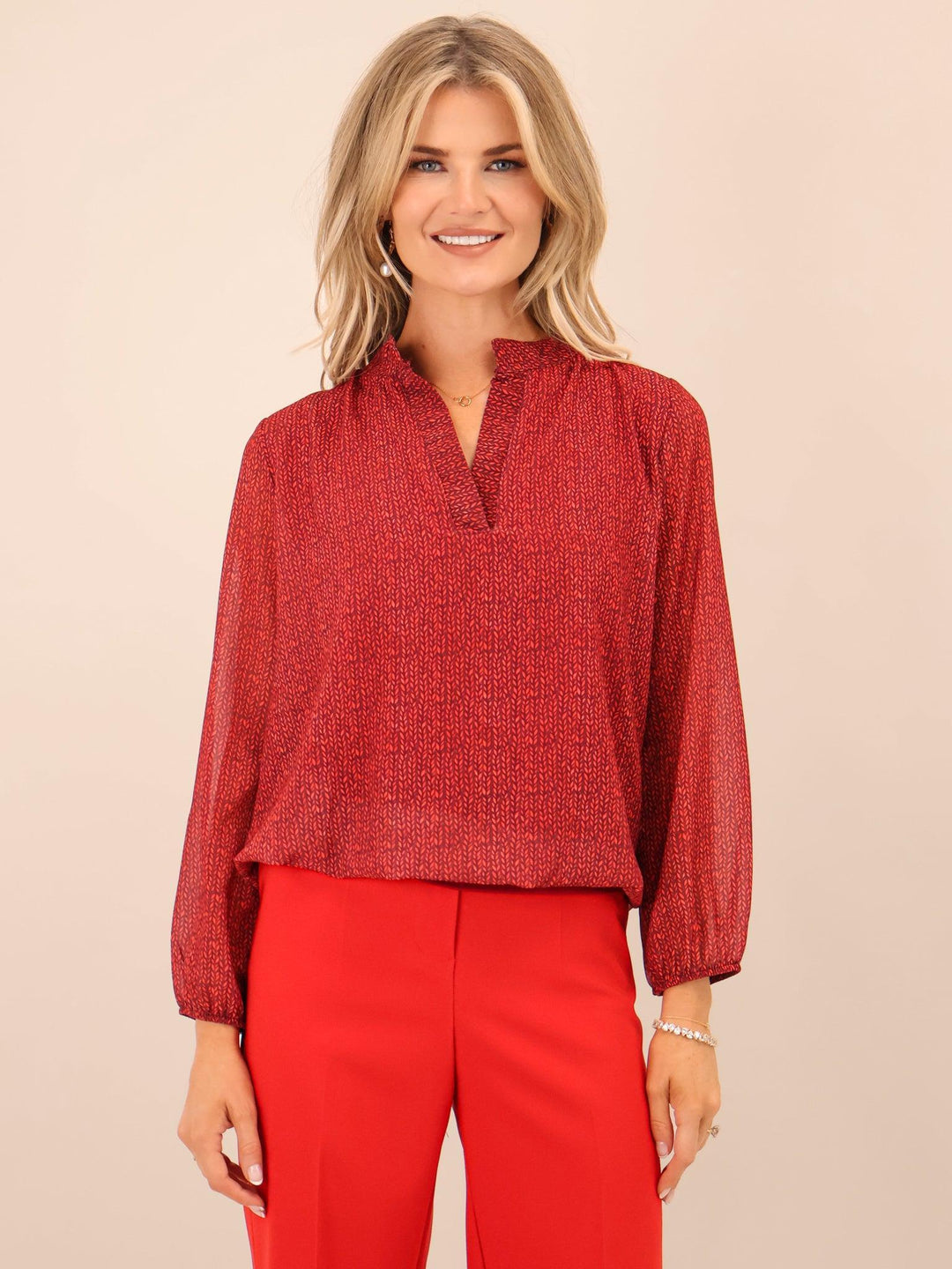 Kate & Pippa Bella Band Top In Red-Nicola Ross