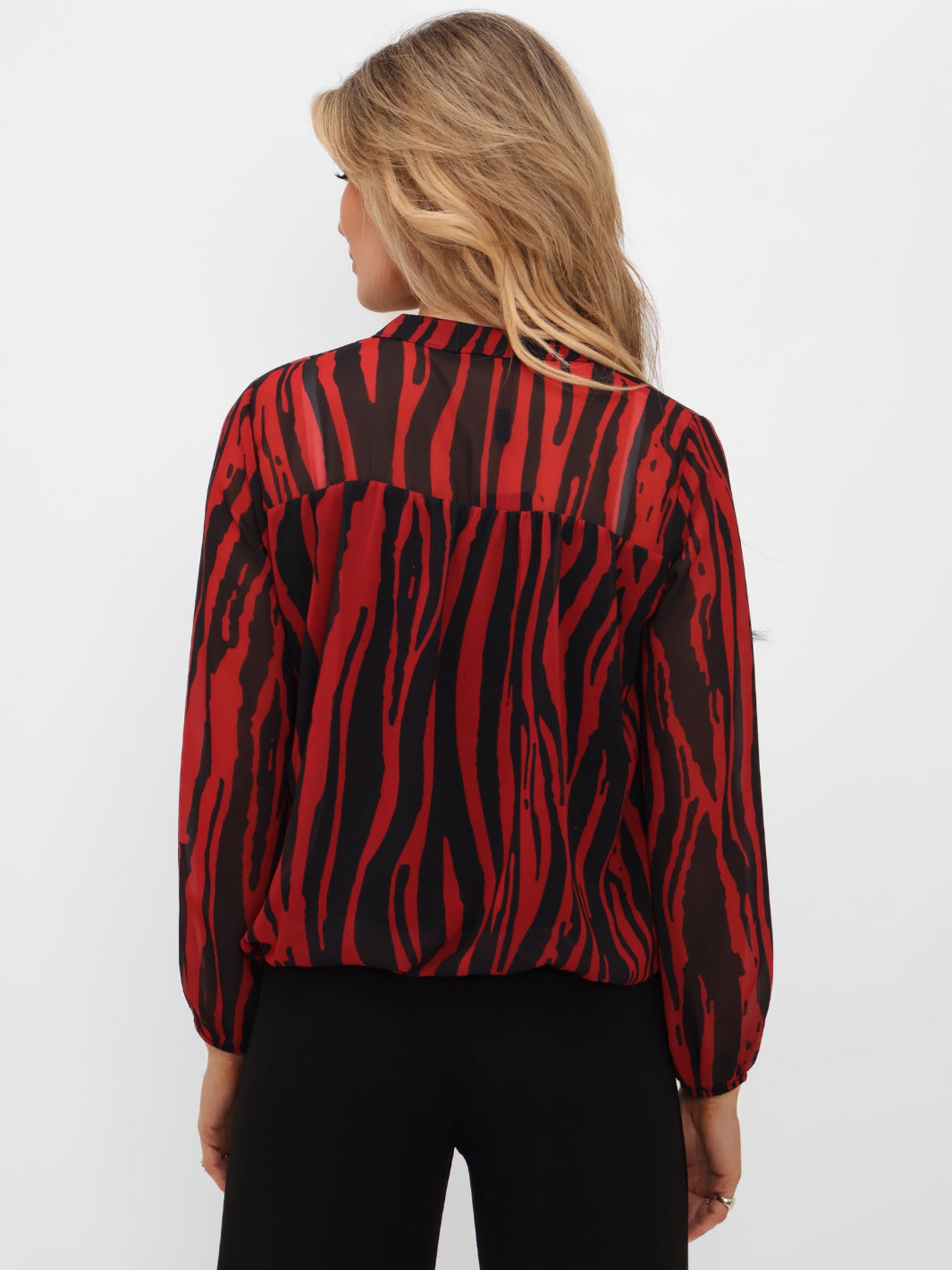Kate & Pippa Bella Band Top In Red/Black Print-Nicola Ross