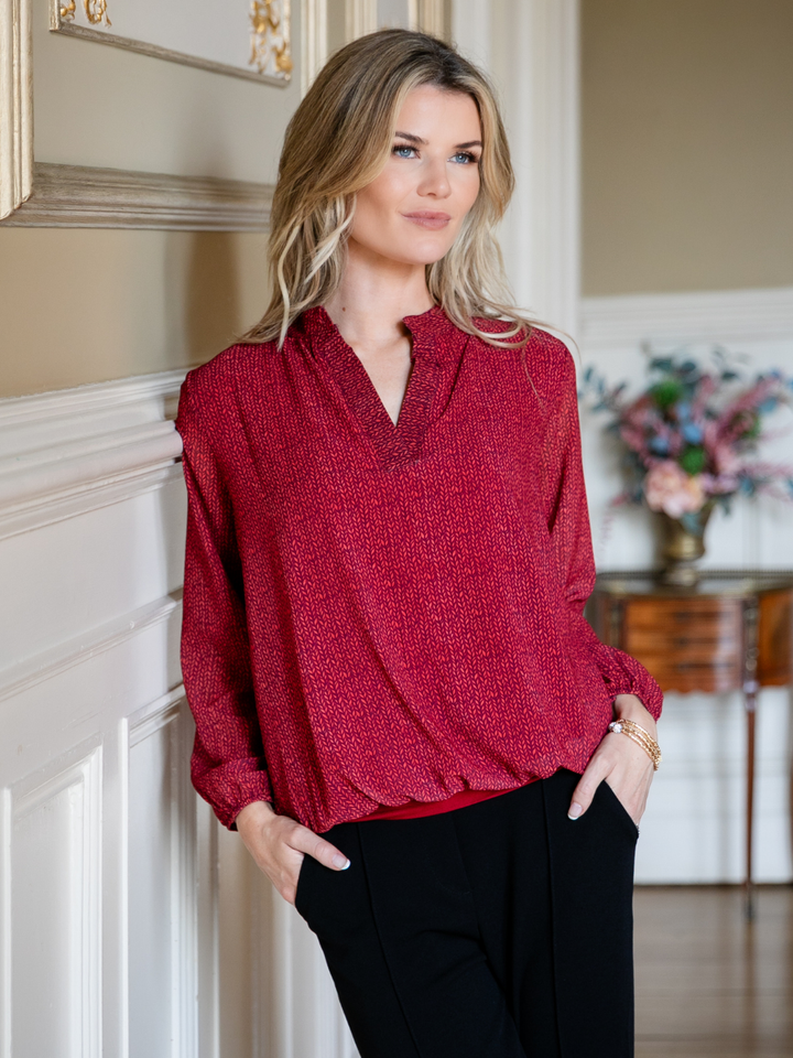 Kate & Pippa Bella Band Top In Red-Nicola Ross