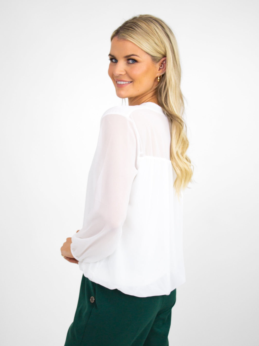 Kate & Pippa Bella Band Top In White-Nicola Ross