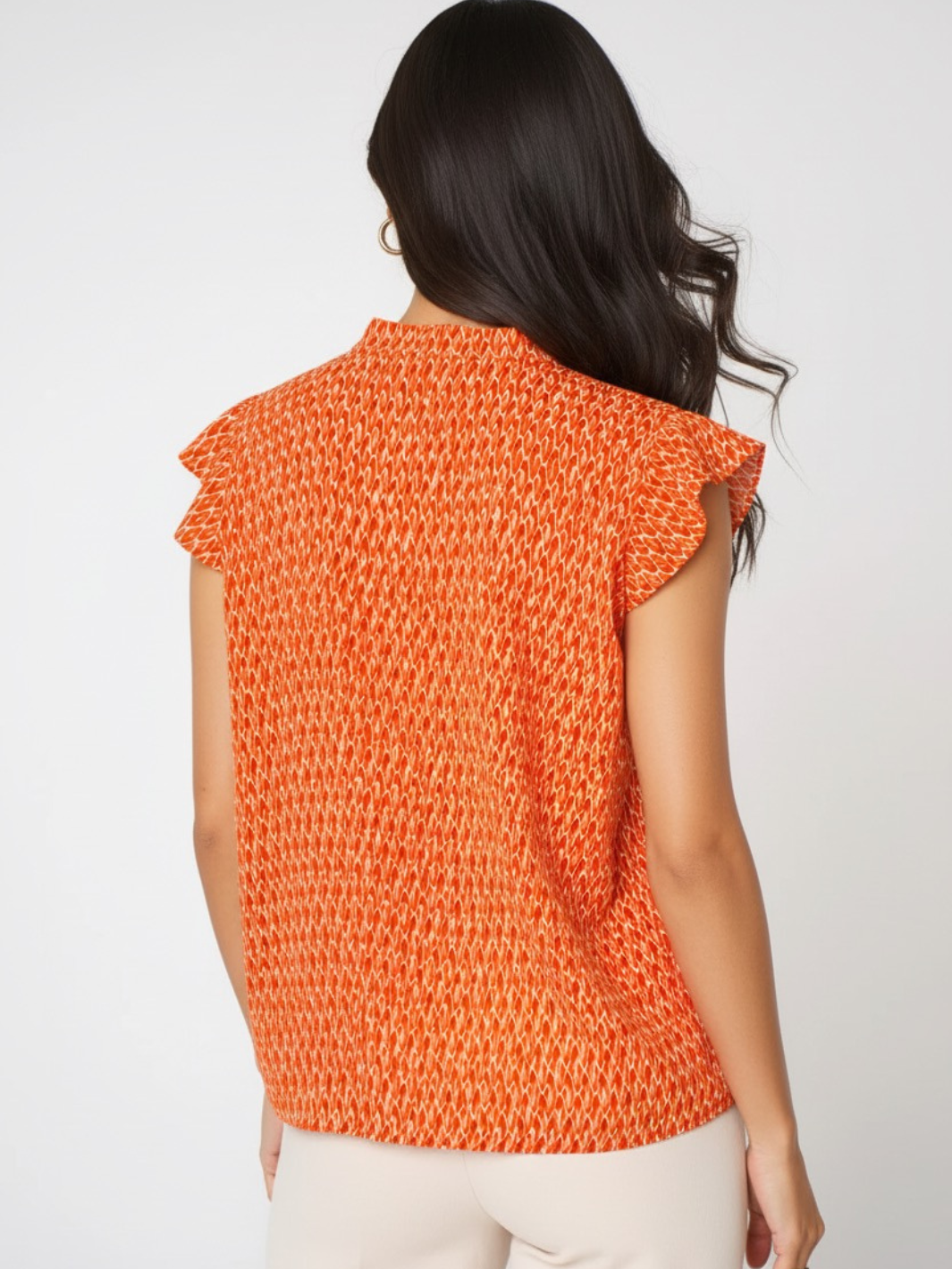 Kate & Pippa Bella Short Sleeved Band Top In Orange-Nicola Ross