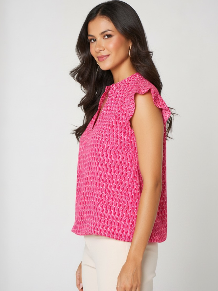 Kate & Pippa Bella Short Sleeved Band Top In Pink-Nicola Ross