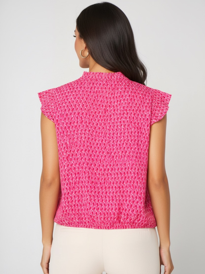 Kate & Pippa Bella Short Sleeved Band Top In Pink-Nicola Ross