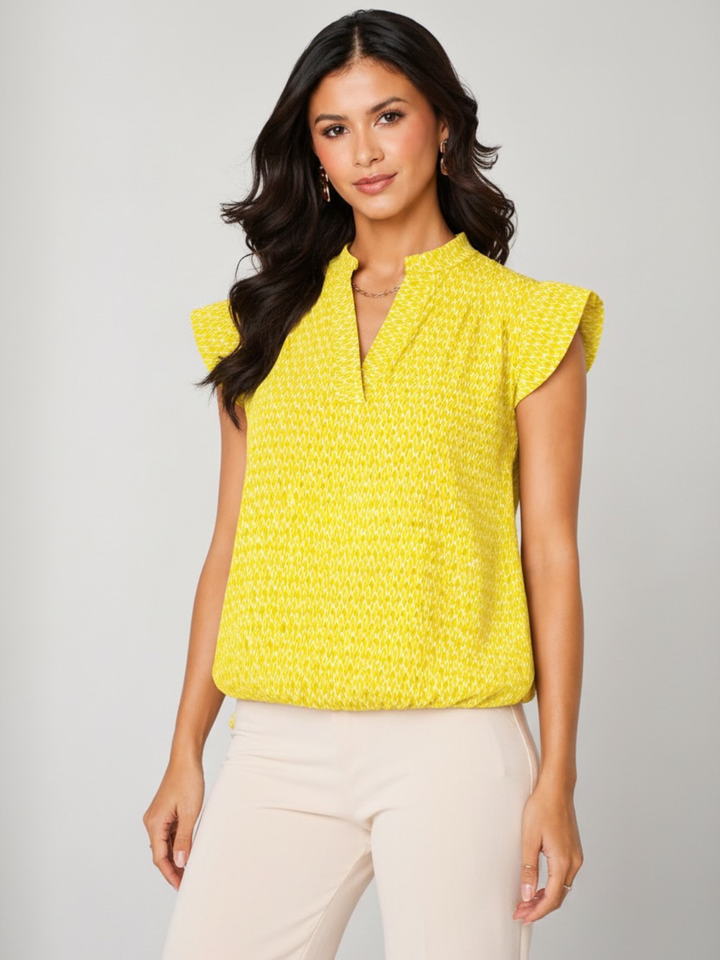 Kate & Pippa Bella Short Sleeved Band Top In Yellow-Nicola Ross