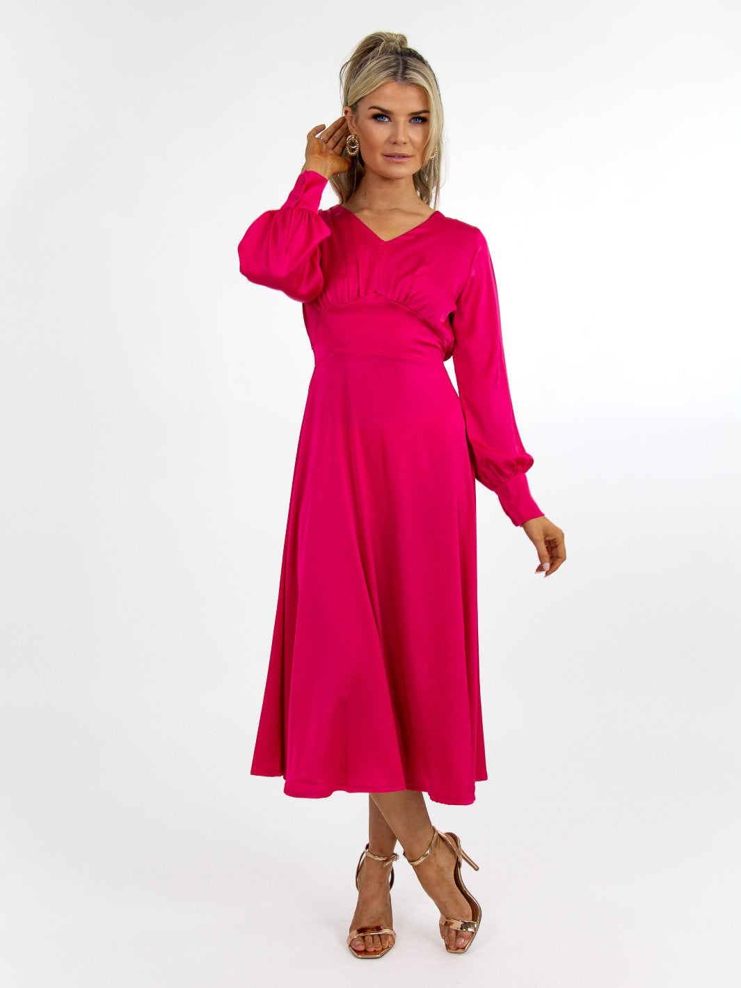 Kate & Pippa Birkin Dress In Cerise Pink-Nicola Ross