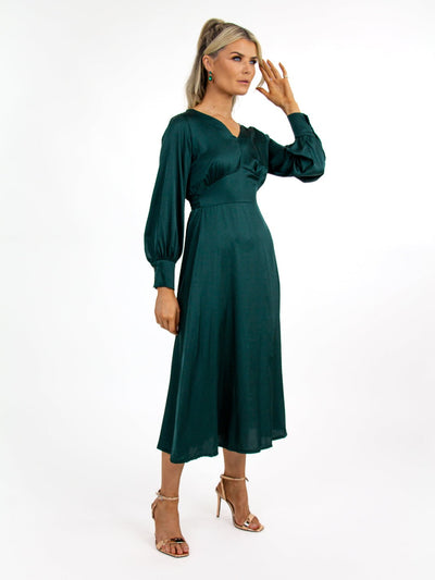 Kate & Pippa Birkin Dress In Dark Green-Nicola Ross