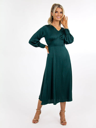 Kate & Pippa Birkin Dress In Dark Green-Nicola Ross