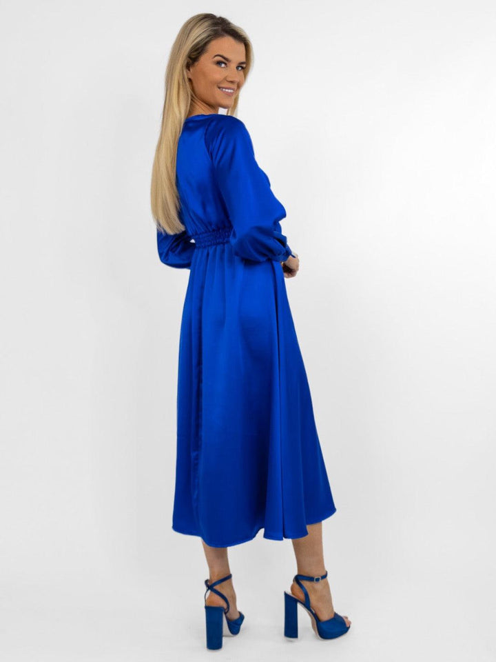 Kate & Pippa Birkin Midi Dress In Royal Blue-Nicola Ross