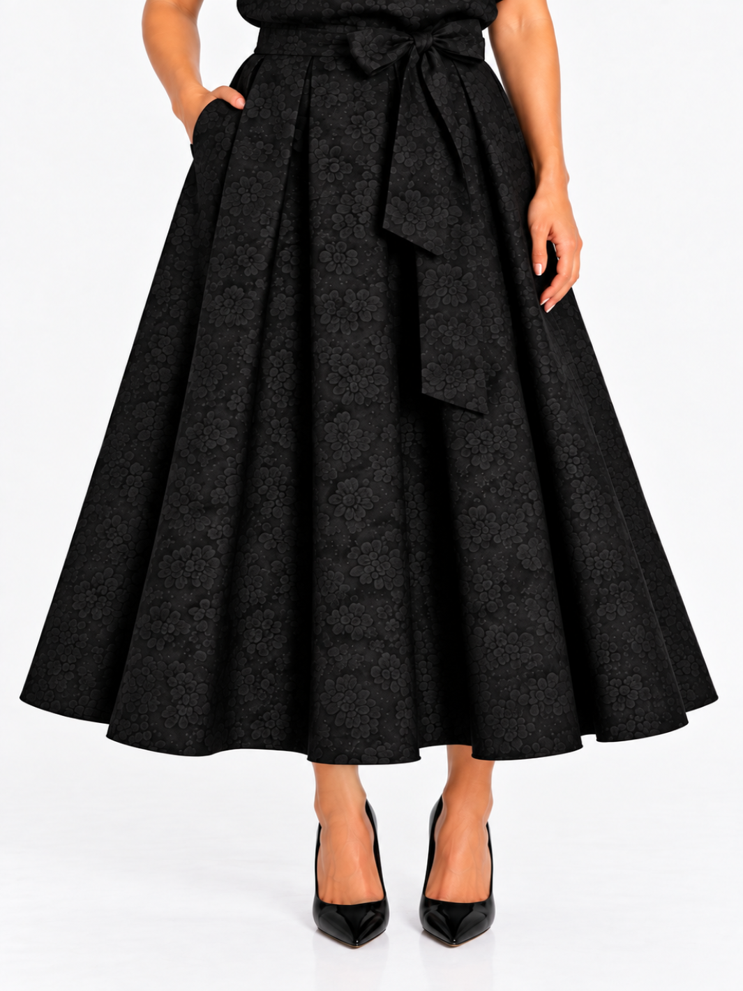 Kate & Pippa Blair Jacquard Skirt In Black-Nicola Ross