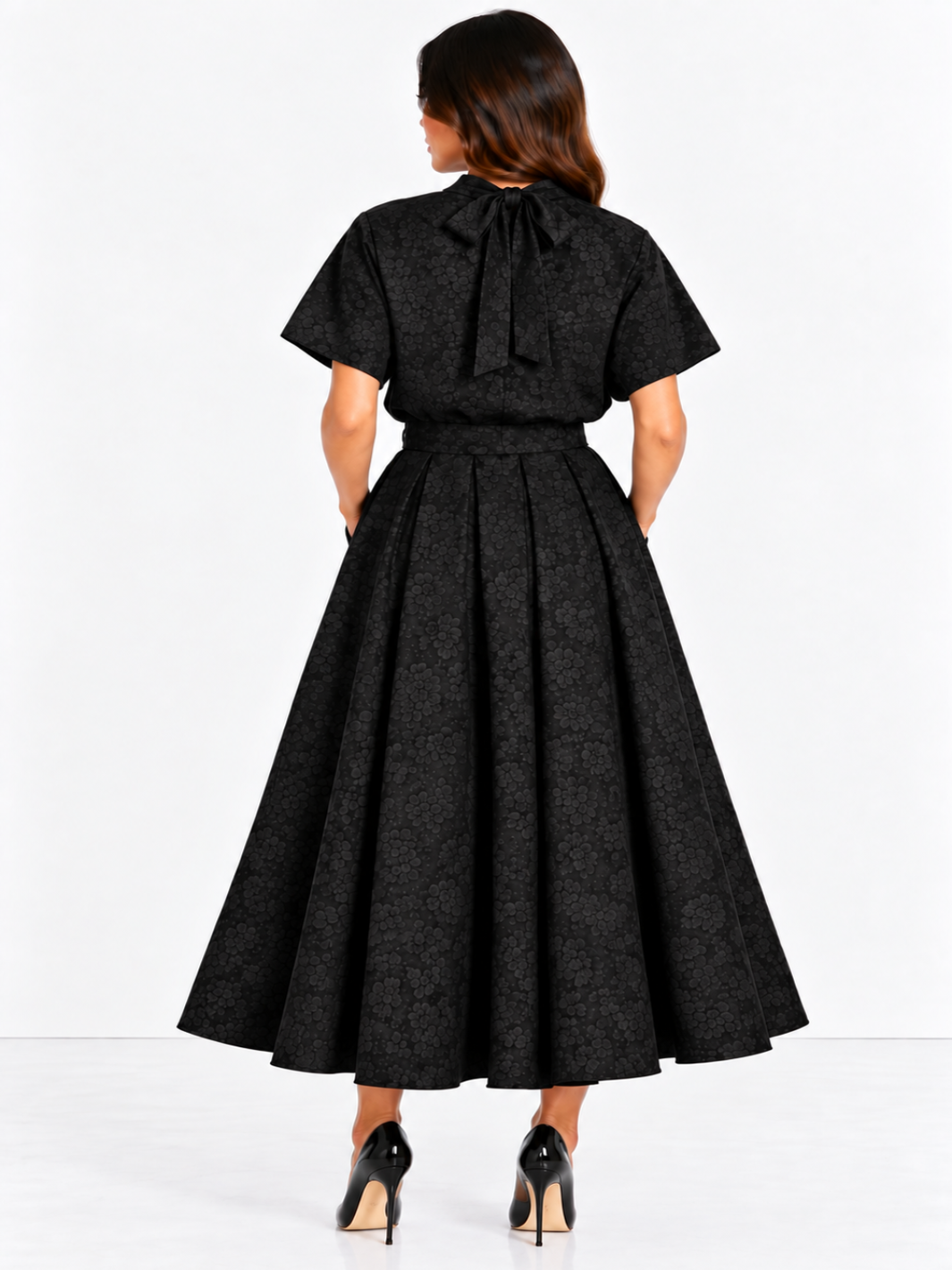 Kate & Pippa Blair Jacquard Skirt In Black-Nicola Ross