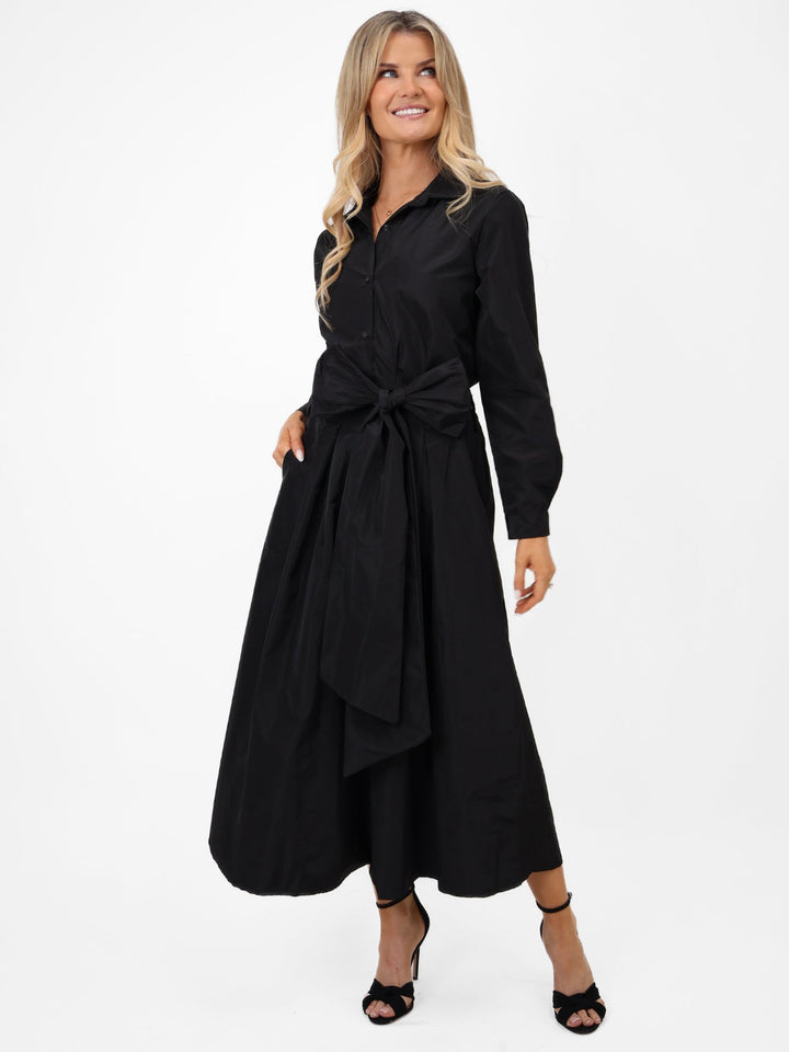 Kate & Pippa Blair Taffeta Skirt In Black-Nicola Ross