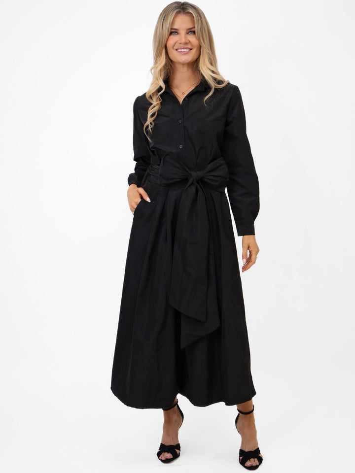 Kate & Pippa Blair Taffeta Skirt In Black-Nicola Ross