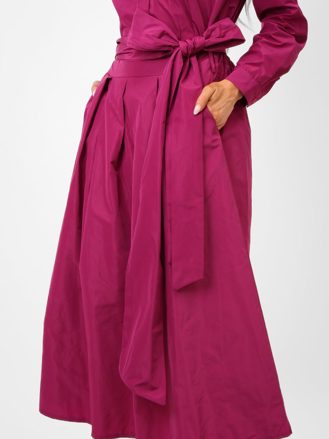 Kate & Pippa Blair Taffeta Skirt In Magenta-Nicola Ross