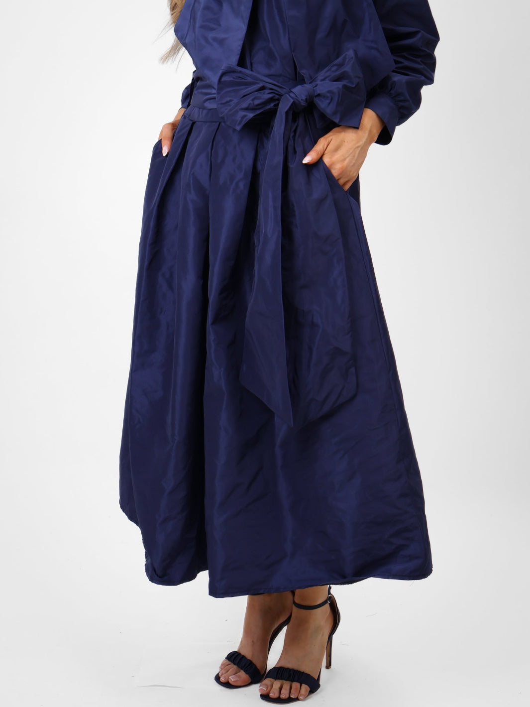 Kate & Pippa Blair Taffeta Skirt In Navy-Nicola Ross