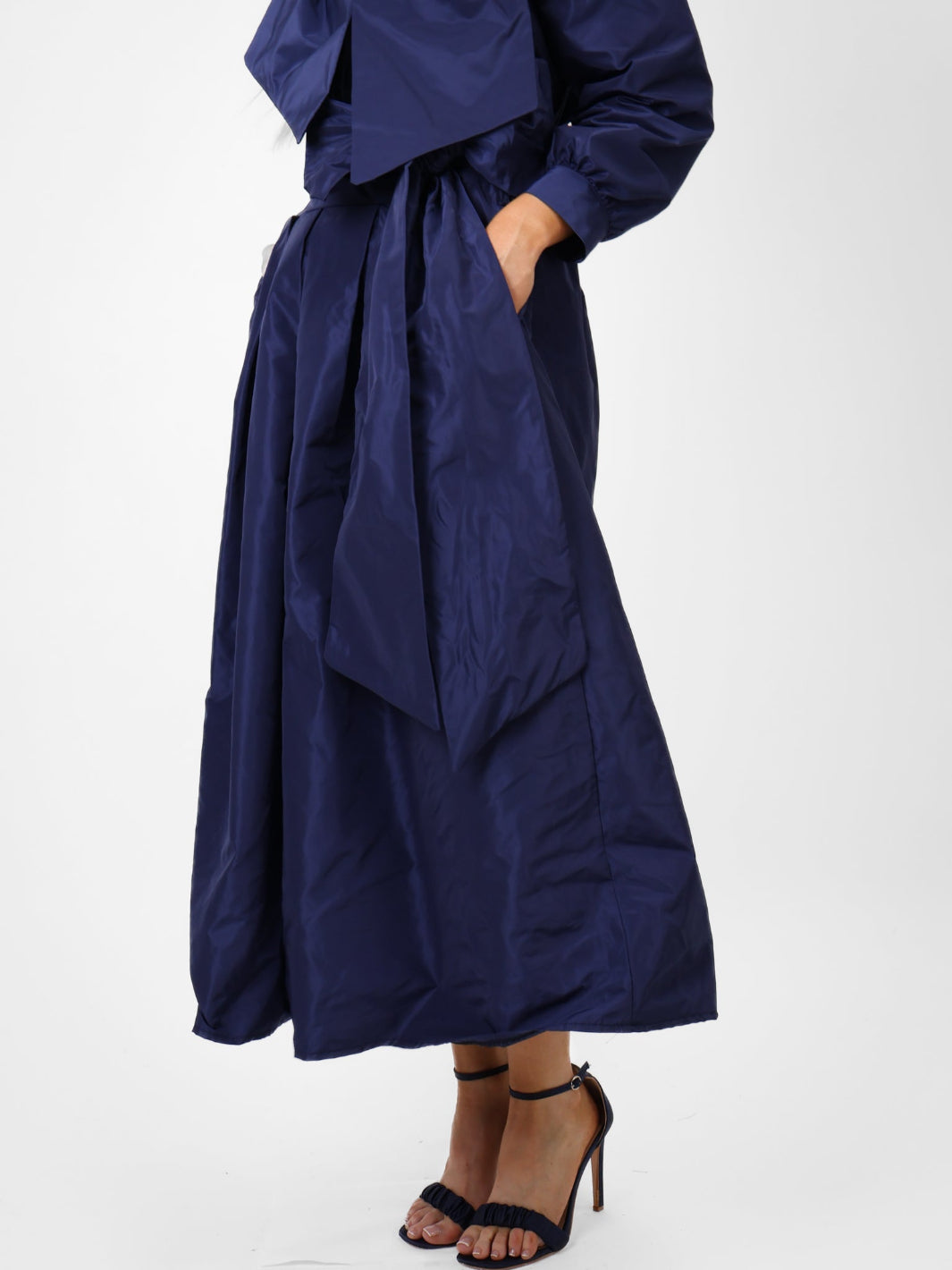 Kate & Pippa Blair Taffeta Skirt In Navy-Nicola Ross