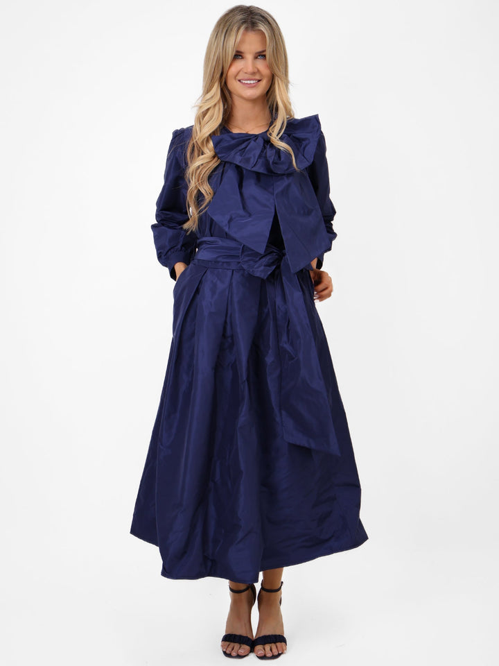 Kate & Pippa Aria Taffeta Top In Navy-Nicola Ross