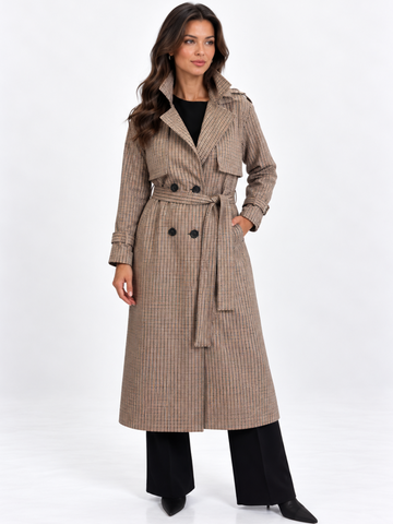 Kate & Pippa Bromley Jacket In Beige Check-Nicola Ross