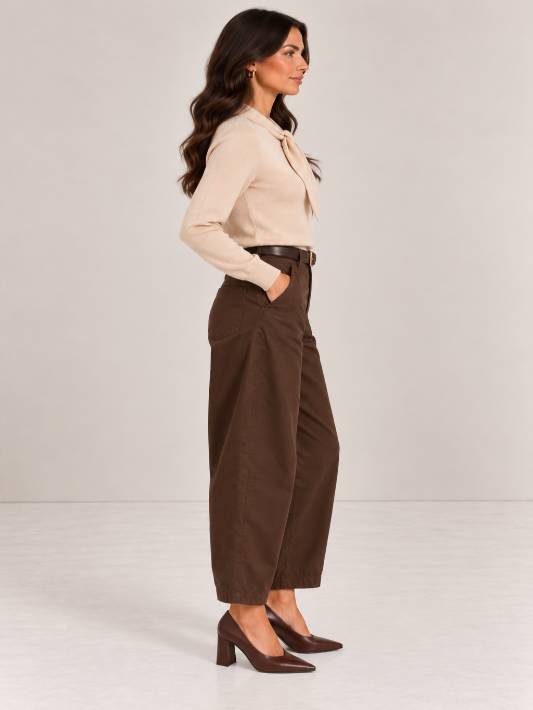 Kate & Pippa Bury Trousers In Chocolate Brown-Nicola Ross