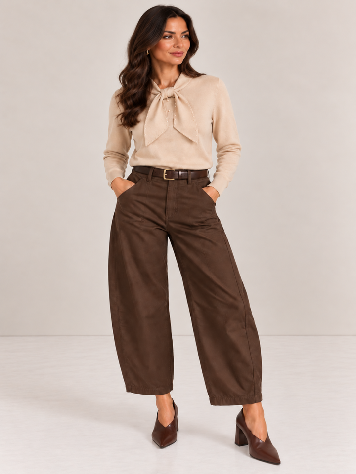 Kate & Pippa Bury Trousers In Chocolate Brown-Nicola Ross