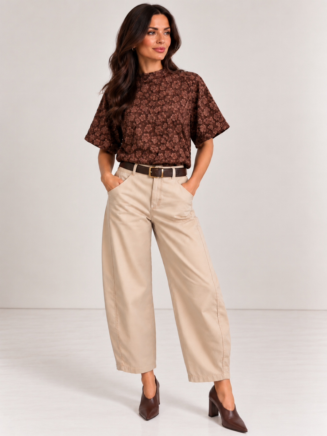 Kate & Pippa Bury Barrel Trousers In Cream