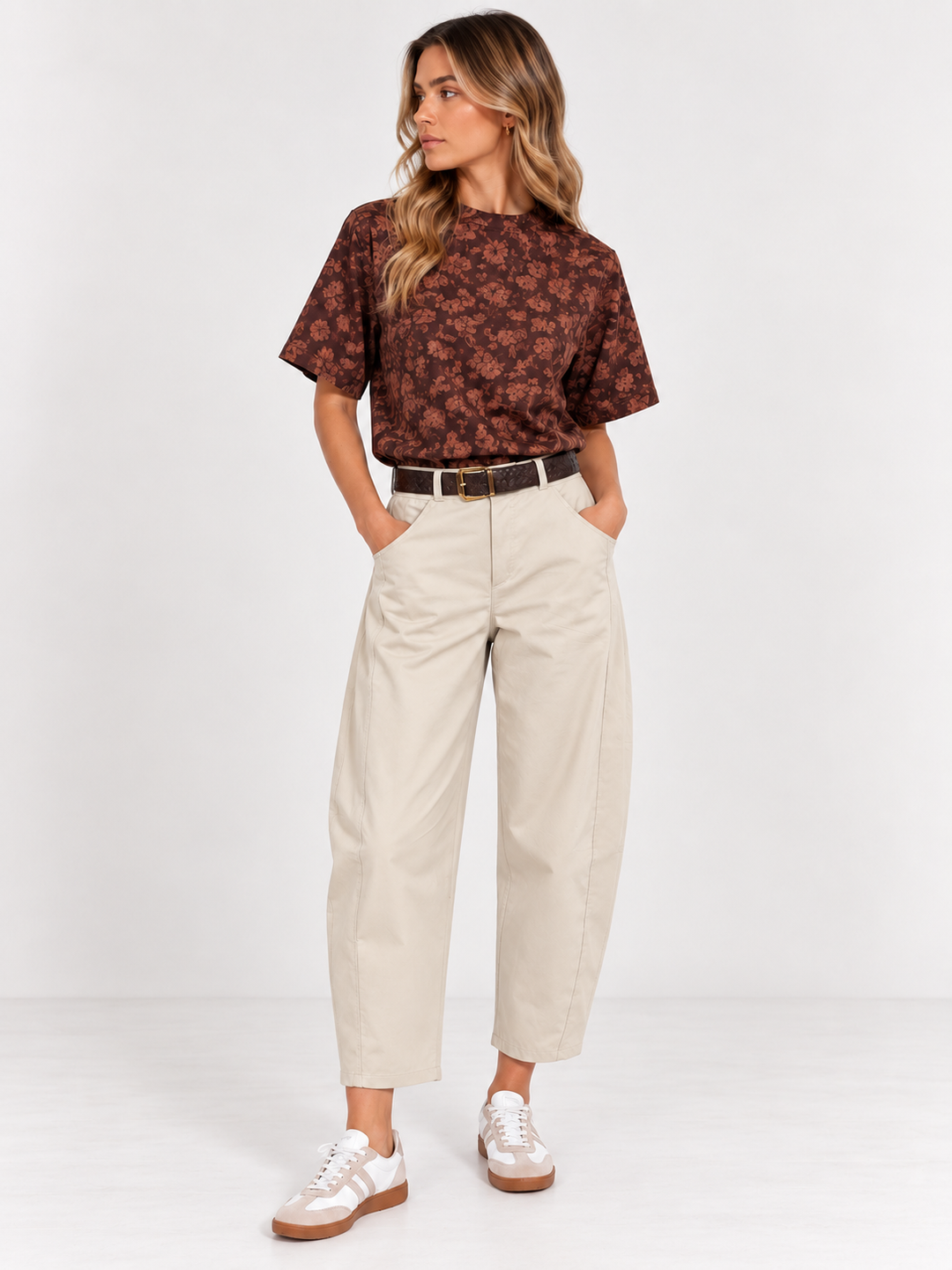 Kate & Pippa Bury Barrel Trousers In Cream-Nicola Ross