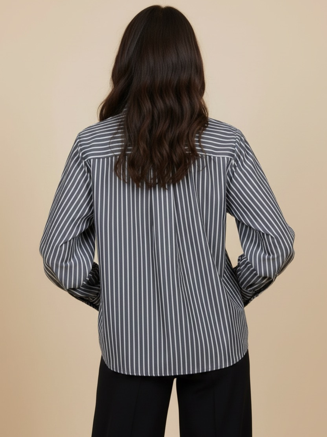 Kate & Pippa Cambridge Striped Shirt In Grey-Nicola Ross