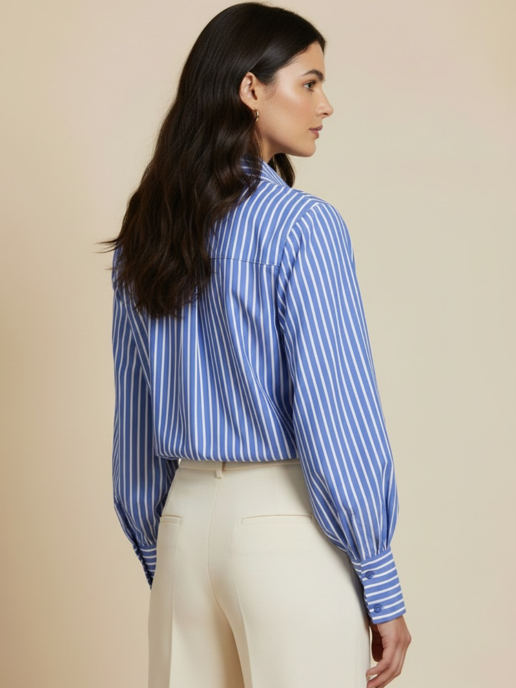 Kate & Pippa Cambridge Striped Shirt In Navy Blue-Nicola Ross