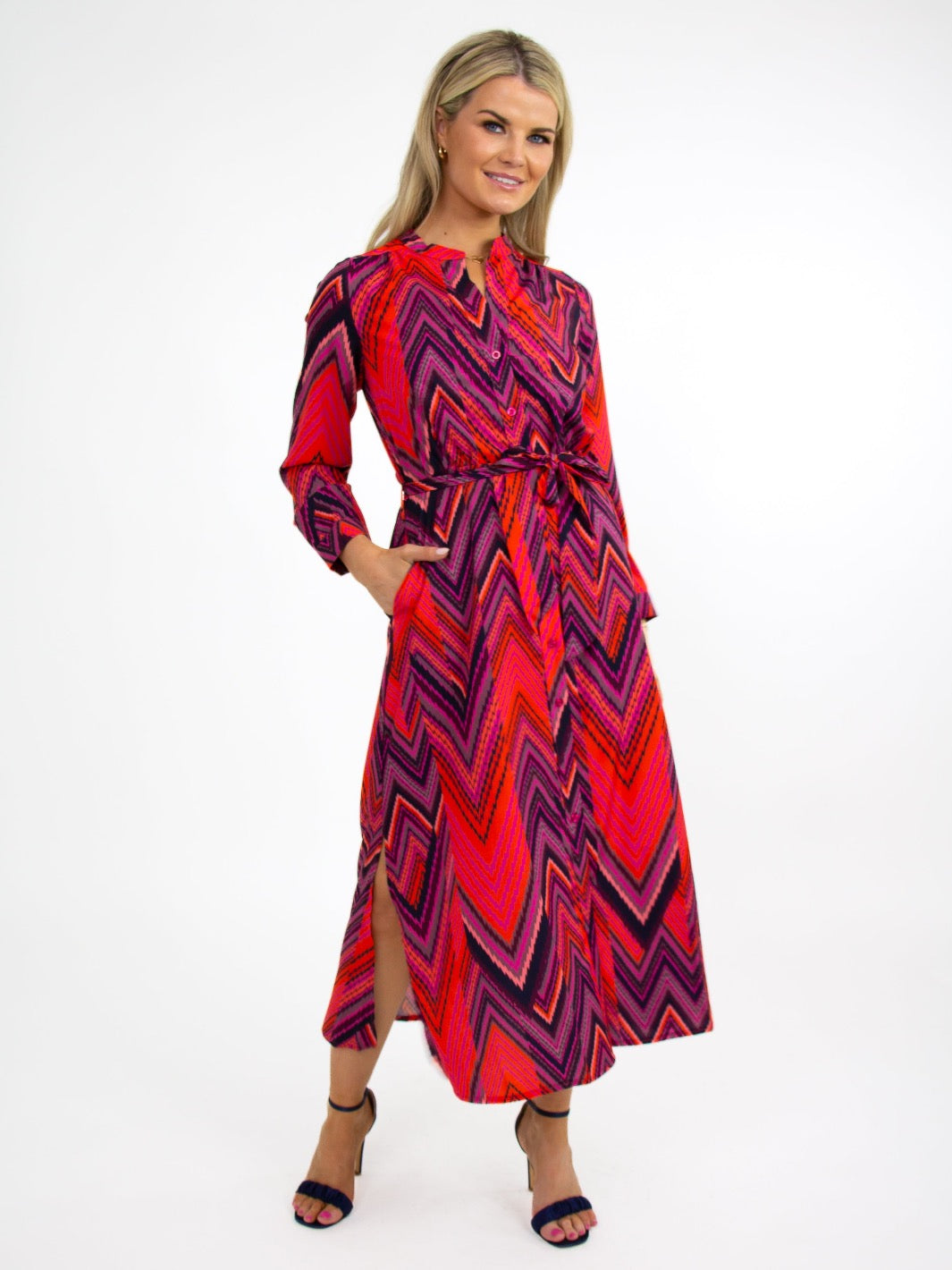 Kate & Pippa Capri Dress In Coral Mizzoni-Nicola Ross