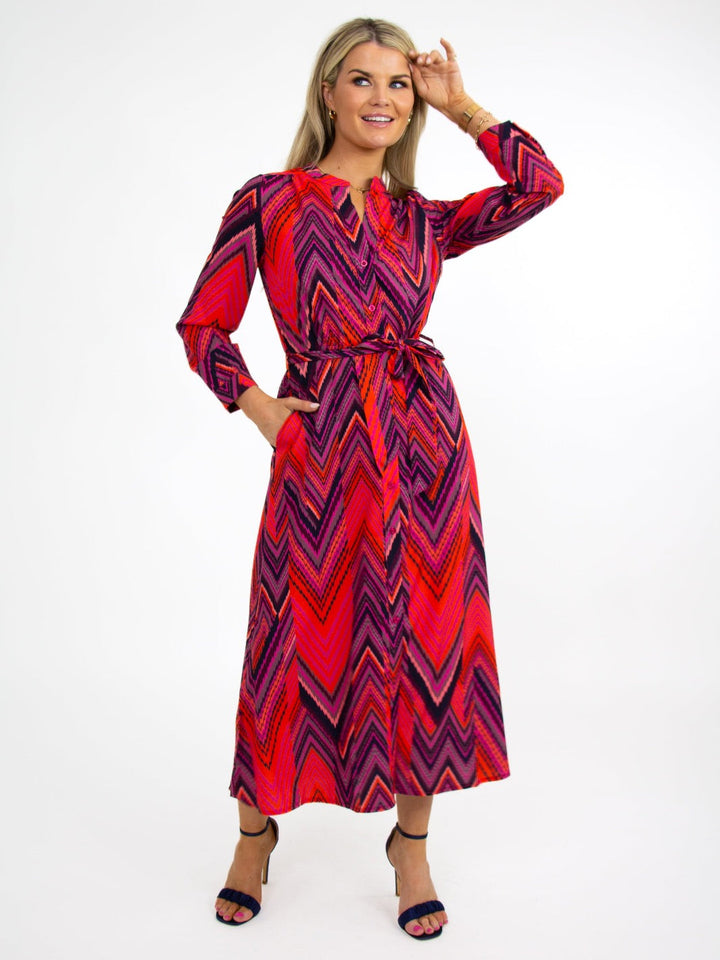 Kate & Pippa Capri Dress In Coral Mizzoni-Nicola Ross
