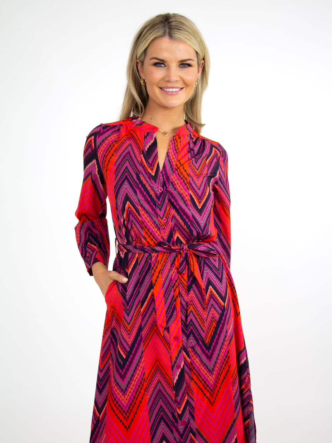 Kate & Pippa Capri Dress In Coral Mizzoni-Nicola Ross