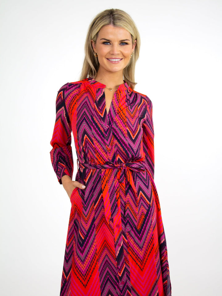 Kate & Pippa Capri Dress In Coral Mizzoni-Nicola Ross