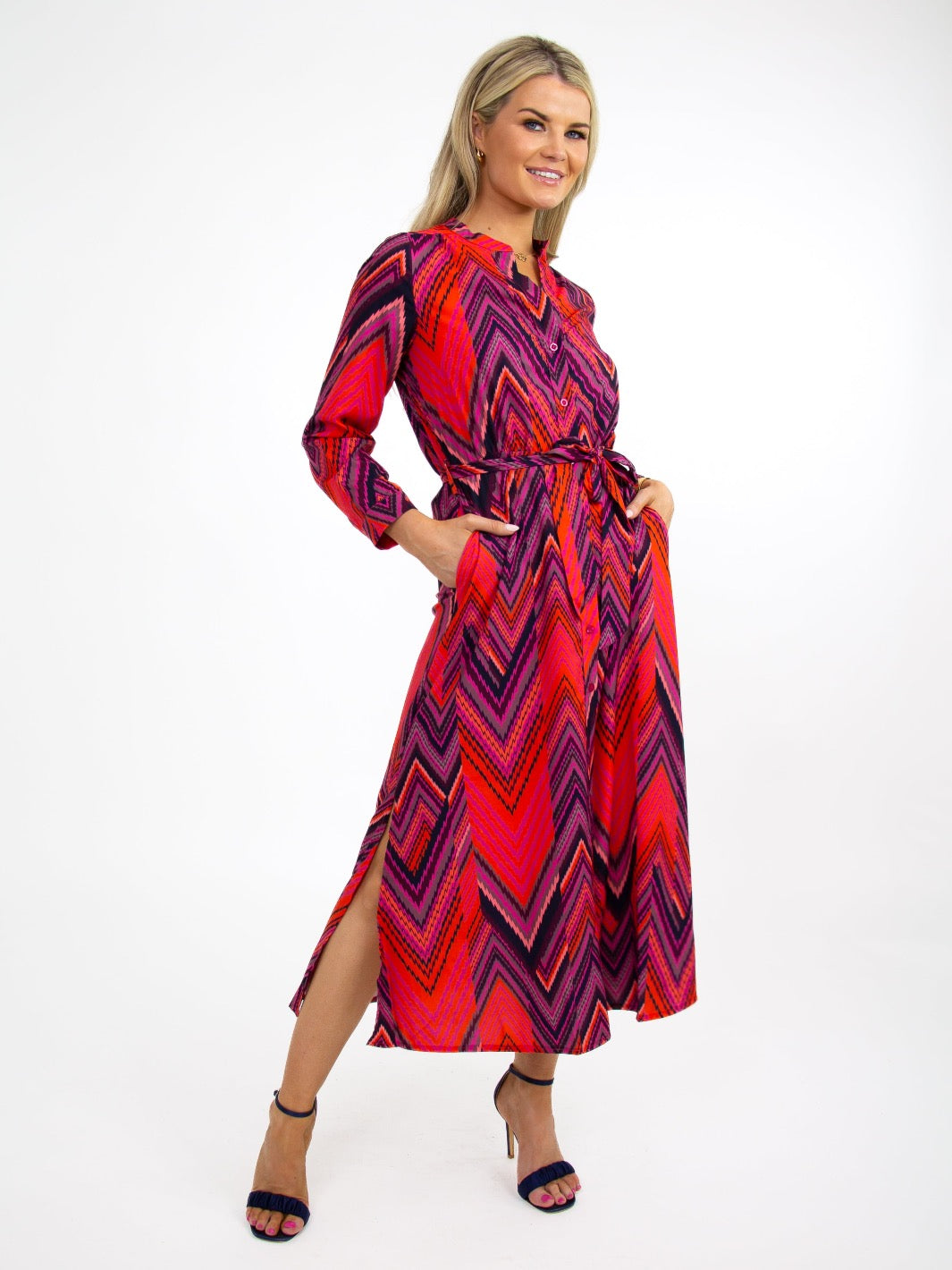 Kate & Pippa Capri Dress In Coral Mizzoni-Nicola Ross