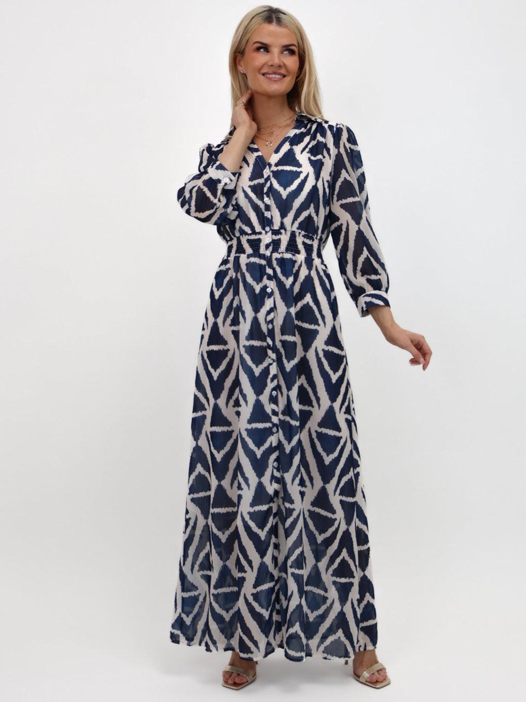 Kate & Pippa Carrie Dress In Navy-Nicola Ross